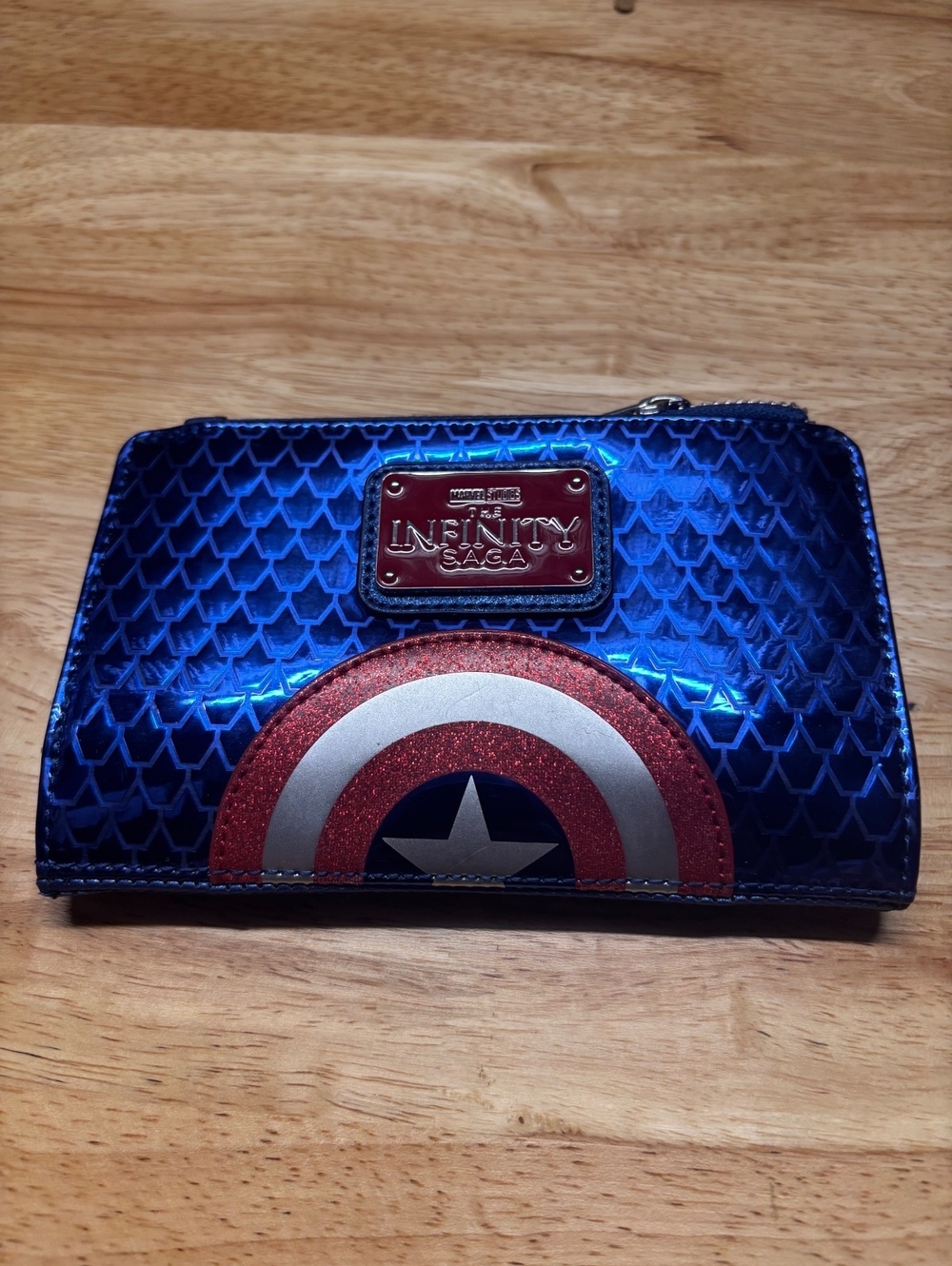 Marvel Infinity Saga Captain America Blue Wallet with Shield Design